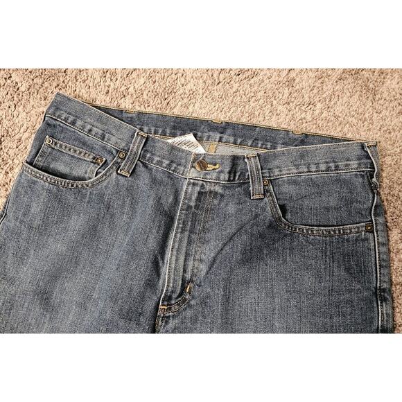 Carhartt Relaxed Fit Mens Dark Wash Denim Jeans Size 36x32 - Picture 3 of 8